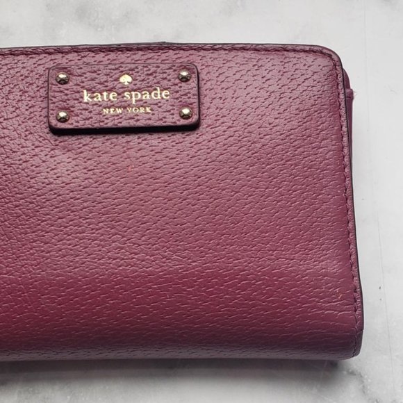 Vintage Purple Burgundy Kate Spade New York Bifold Compact Wallet - Picture 14 of 14